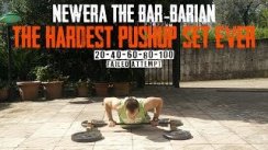 The Hardest Pushup Set Ever - NewEra The Bar-Barian [20/40/60/80/100 5MD] (fail)