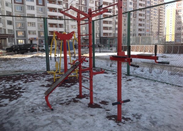 Площадка для воркаута в городе Лобня №5038 Маленькая Современная фото
