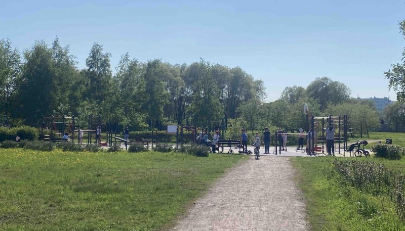 Площадка для воркаута в городе Санкт-Петербург №12403 Большая Современная фото