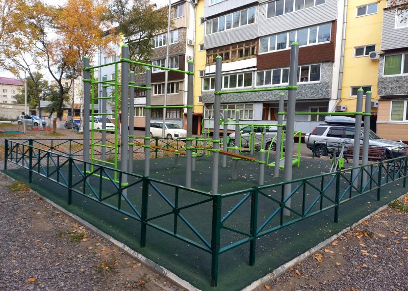 Площадка для воркаута в городе Уссурийск №11592 Маленькая Современная фото