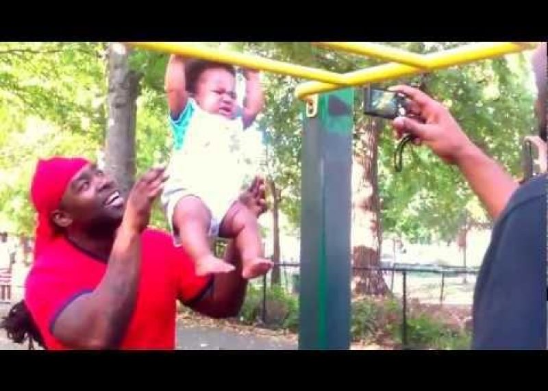 BABY BEAST JR getting some reps on the bar