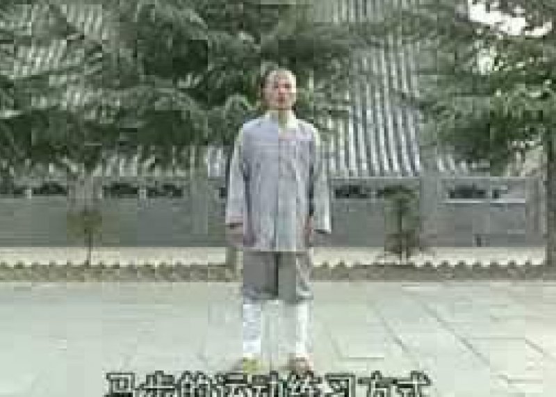 Shaolin Monk Demonstrates Kung Fu Horse Stance  (Ma Bu)