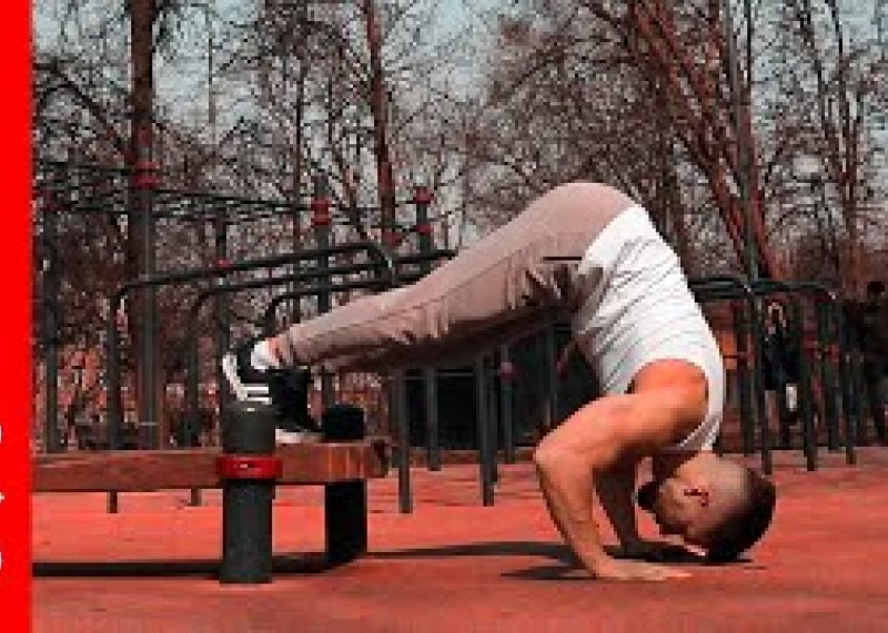 Pike Push-Ups with Feet Elevated  Street Workout